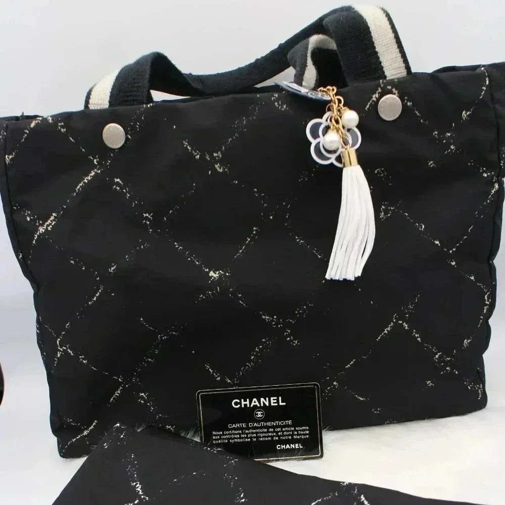 Chanel Travel Line  Tote Printed Nylon Large